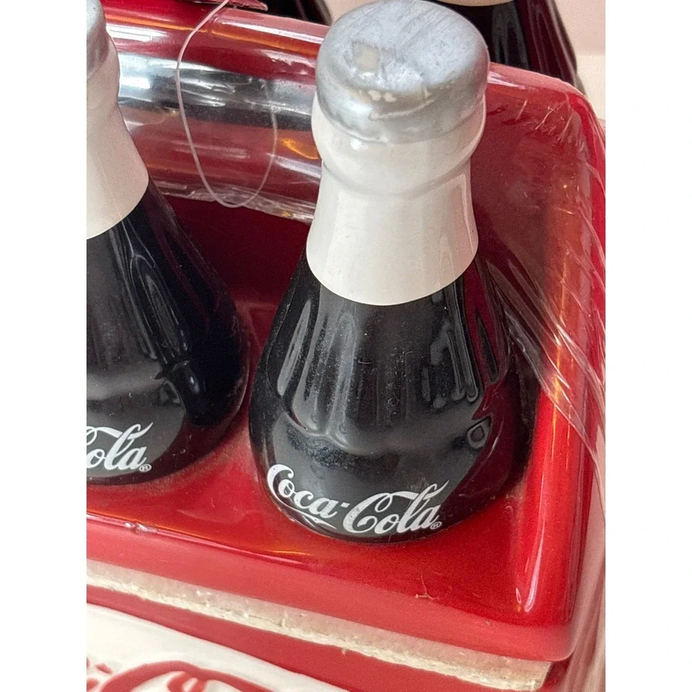 Vintage Coca-Cola Ceramic Cookie Jar Houston Harvest 6 Pk Bottle Design 90s NOS